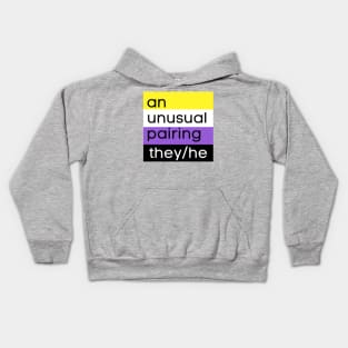 An Unusual Pairing: They/He Nonbinary Kids Hoodie